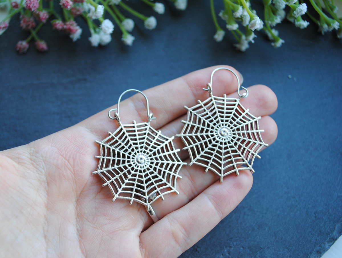 Spider web hot sale hoop earrings