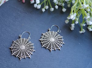 Image of Black Widow cobweb earrings