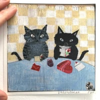 Image 4 of Small square art print-Love cats 