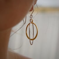Image 2 of Oval Bi-colour Earrings