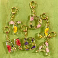 Custom " Resin By Leigh " Letter Keychain