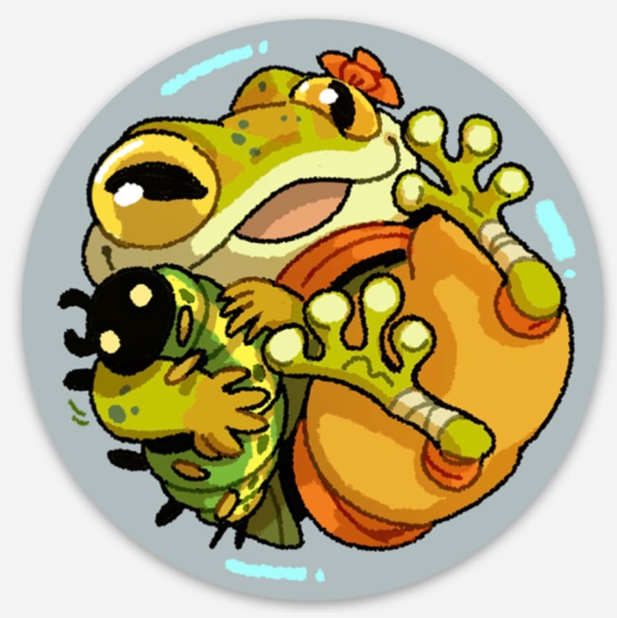 Image of Sunny Froglet 3" Round Sticker
