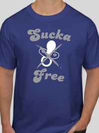 SUCKA FREE ROYAL BLUE /GREY/WHITE SHIRT