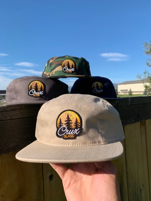 Image of Crux Glass 5 Panel Hat - Tan