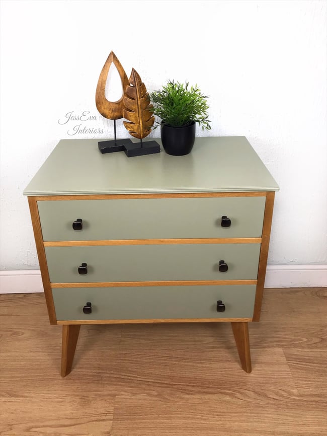 Mid century modern nightstand and deals dresser