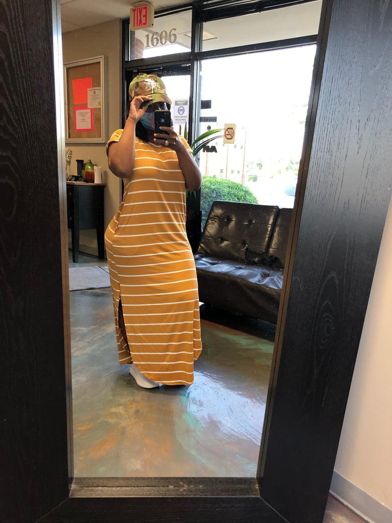 Image of Striped Leisure Dress(S-3X)