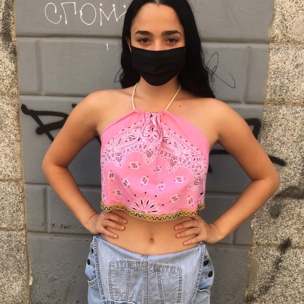 Image of PINK BANDANA CROP TOP