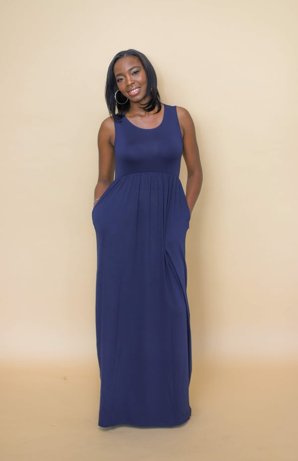 Image of Hautie Navy Blue Long Maxi
