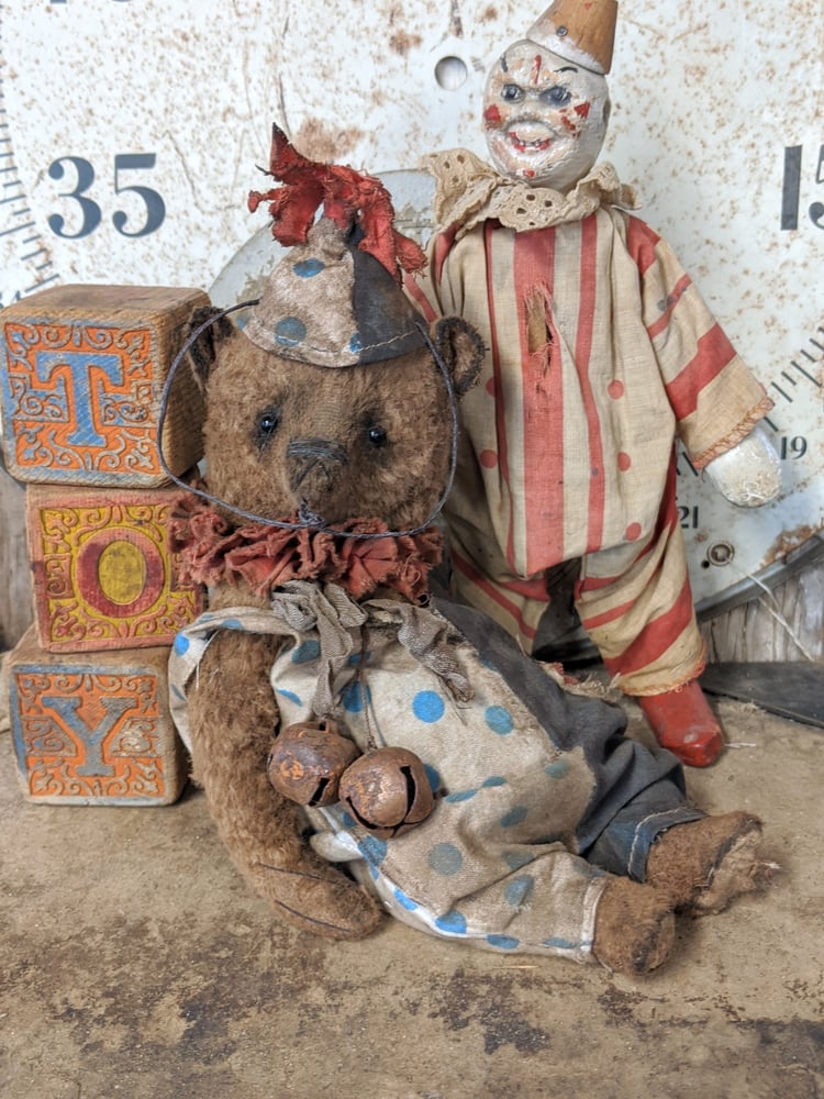 Image of Cabinet size 8" antique style vintage carnival Teddy bear by whendis bears