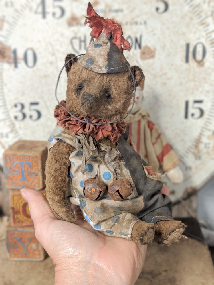 Image of Cabinet size 8" antique style vintage carnival Teddy bear by whendis bears