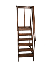 Image 2 of 19th C French Oak Library Ladder