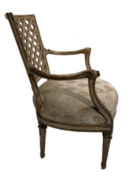 Image 2 of 19th C French Painted Open Arm Chair