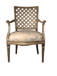 Image 1 of 19th C French Painted Open Arm Chair