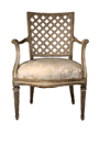 19th C French Painted Open Arm Chair