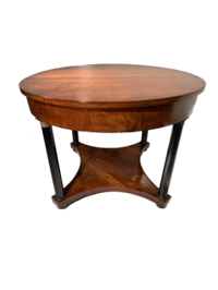 Image 1 of 19th C Italian Circular Table with Ebonised Legs and Brass Mounts.
