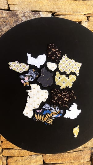 Image of Carte de France des Régions en tissu décoration murale 