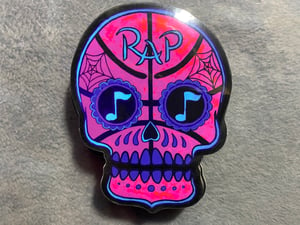 Image of Rap Basketball Halloween Sugar Skull Sticker