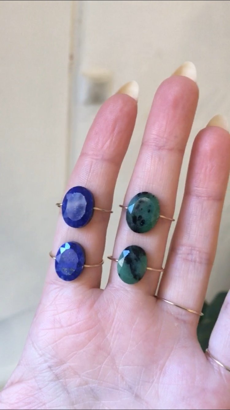 Image of Bague Ulla lapis lazuli bleue