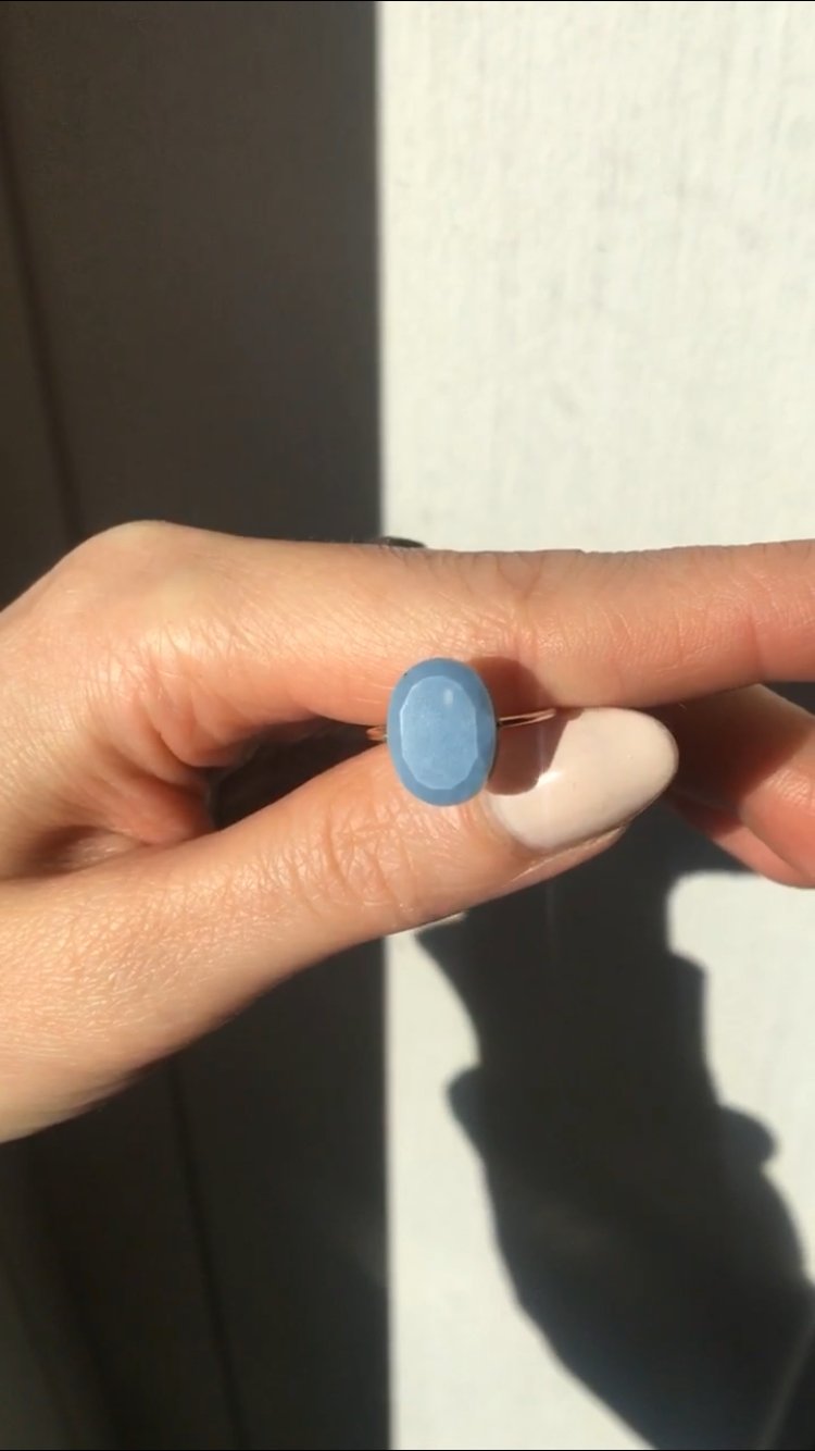 Image of Bague Ulla opale bleue