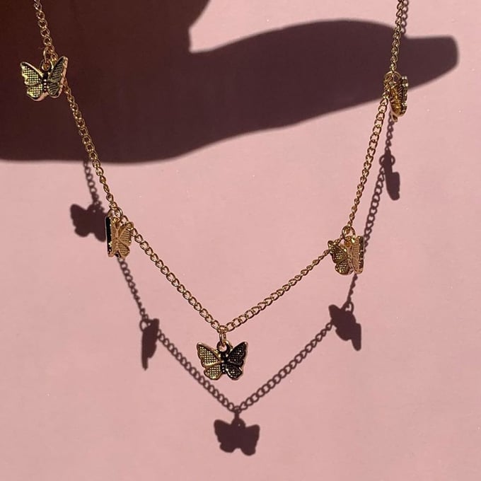 Image of Tiny Butterfly Choker Necklace