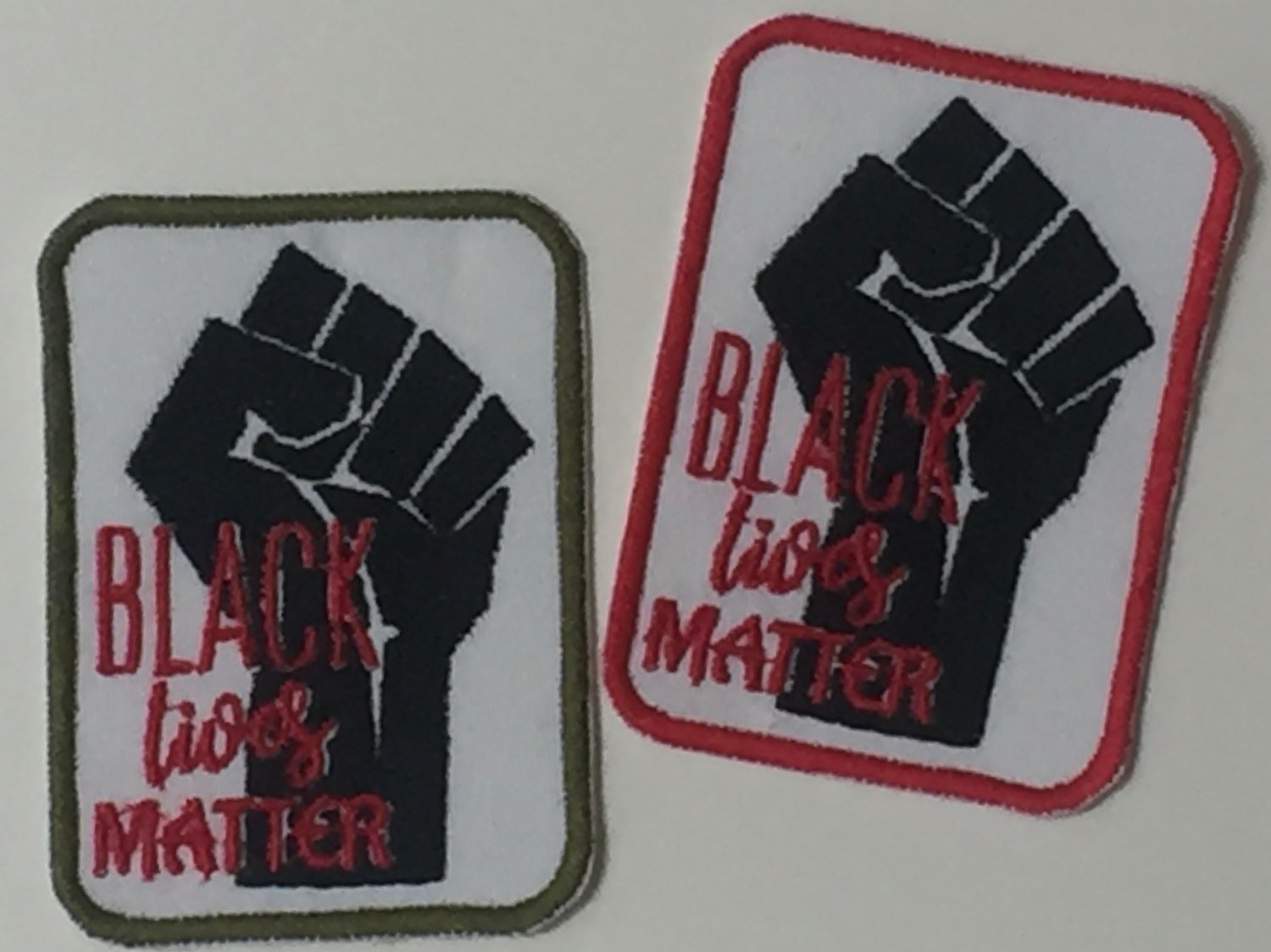 Image of Black Lives Matter Fist and Text Iron on Patch