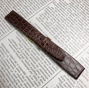 Image of Hand-rolled rembordé vintage strap - double brown