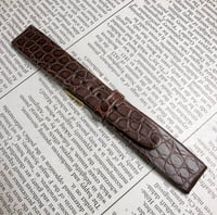 Image 3 of Hand-rolled Alligator flank vintage strap - double brown