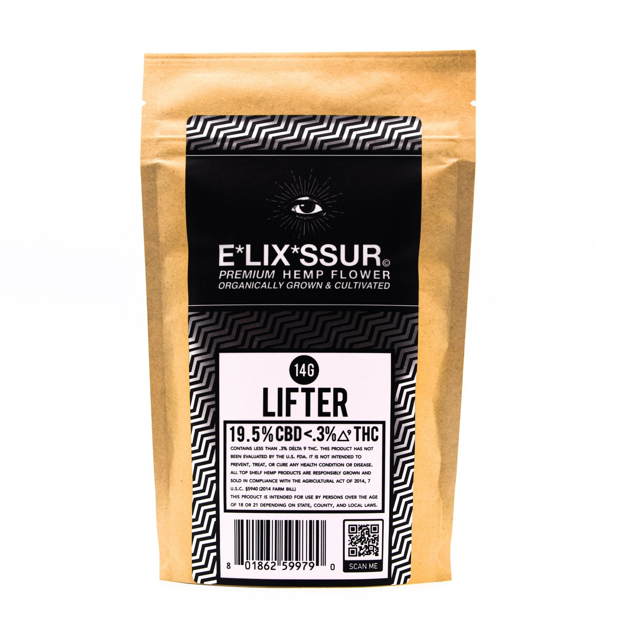 Image of ELIXSSUR [THE LIFTER] STRAIN PREMIUM CBD FLOWER  POUCH