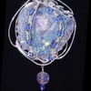 Fairy Aura Chalcedony Rosette Wire Wrapped Pendant