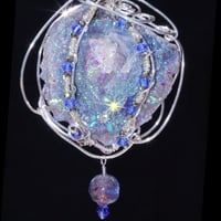 Image 3 of Fairy Aura Chalcedony Rosette Wire Wrapped Pendant