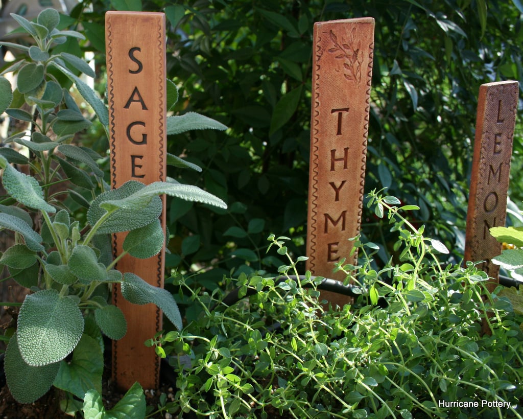 Image of Set of 9 Sturdy Ceramic Garden Markers