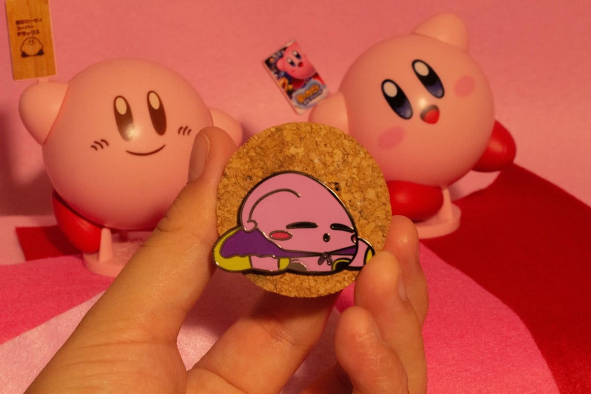 Majin Kirby Soft Enamel Pin Dragon Ball Super X Smash Bros Collection |  Reap Off Brand Co