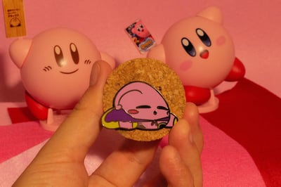 Image of Majin Kirby Soft Enamel Pin Dragon Ball Super X Smash Bros Collection