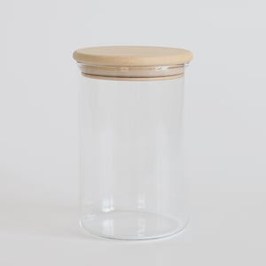 Image of Bocal en verre et couvercle en bois 0,8 L