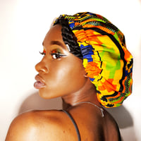 Image 1 of Ghana Kente Bonnet (Satin Lined)