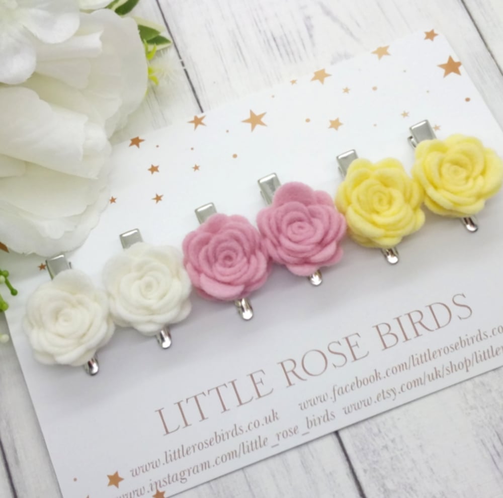CHOOSE YOUR OWN - Small Rose Pigtail Set - Choice of 52 Colours