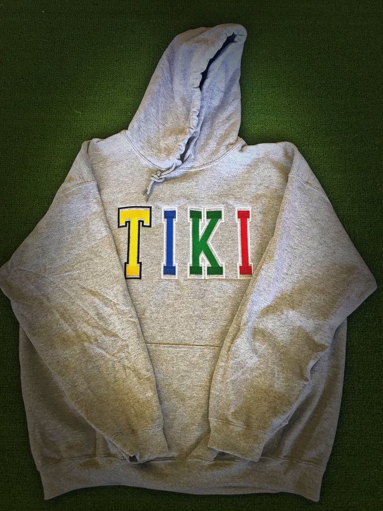 Image of TIKI VARSITY FONT HOODIE(Grey)