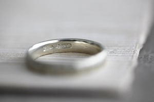 Image of 9ct white gold 3mm matte finish ring