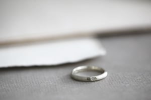 Image of 9ct white gold 3mm matte finish ring