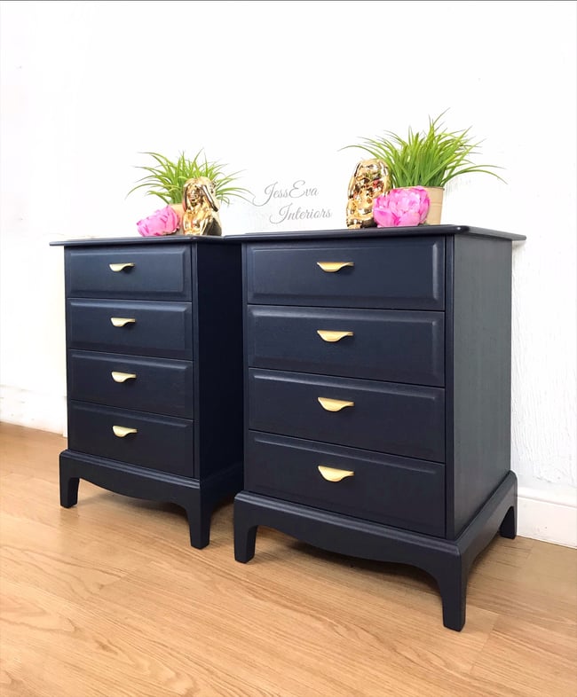 Vintage Stag Minstrel Pair of Bedside Tables Bedside Cabinets