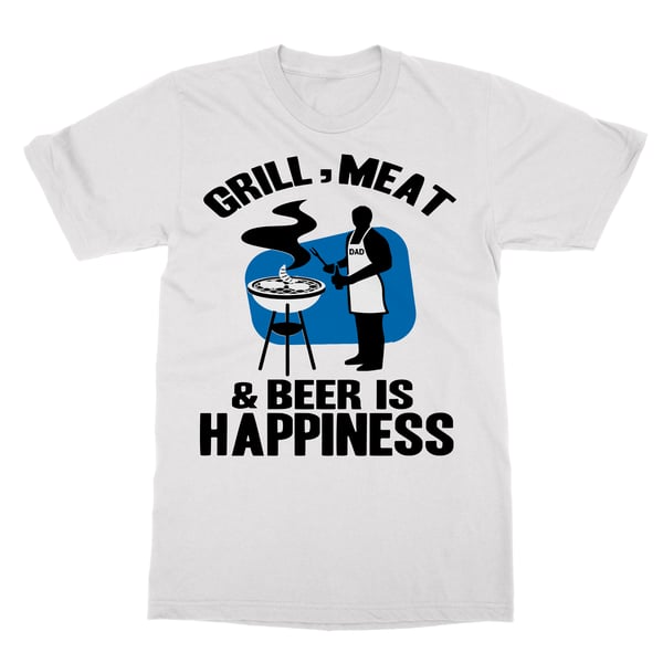 Image of Mens Grill, Meat & Beer Wht Tee