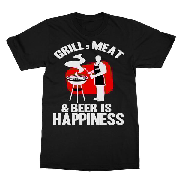 Image of Mens Grill, Meat & Beer Blk Tee
