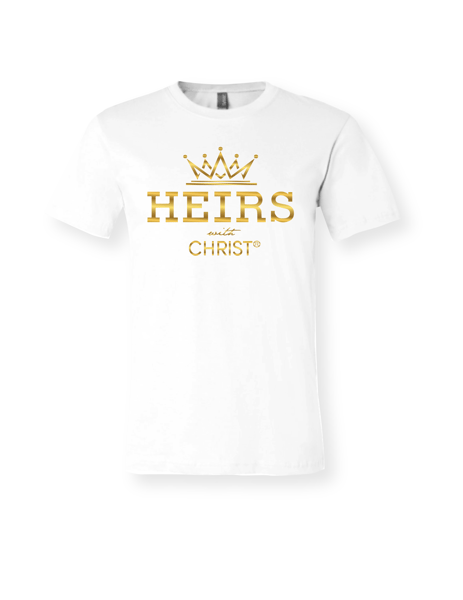 Image of WHITE GOLD VYNIL  "JOINT HEIRS WITH CHRIST" UNISEX TEE