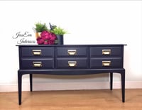 Image 1 of Stag Minstrel Console Table / Dressing Table painted one Navy Blue