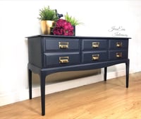 Image 2 of Stag Minstrel Console Table / Dressing Table painted one Navy Blue