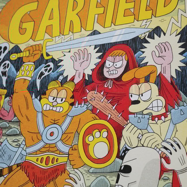 Savage Garfield - A3 risograph print