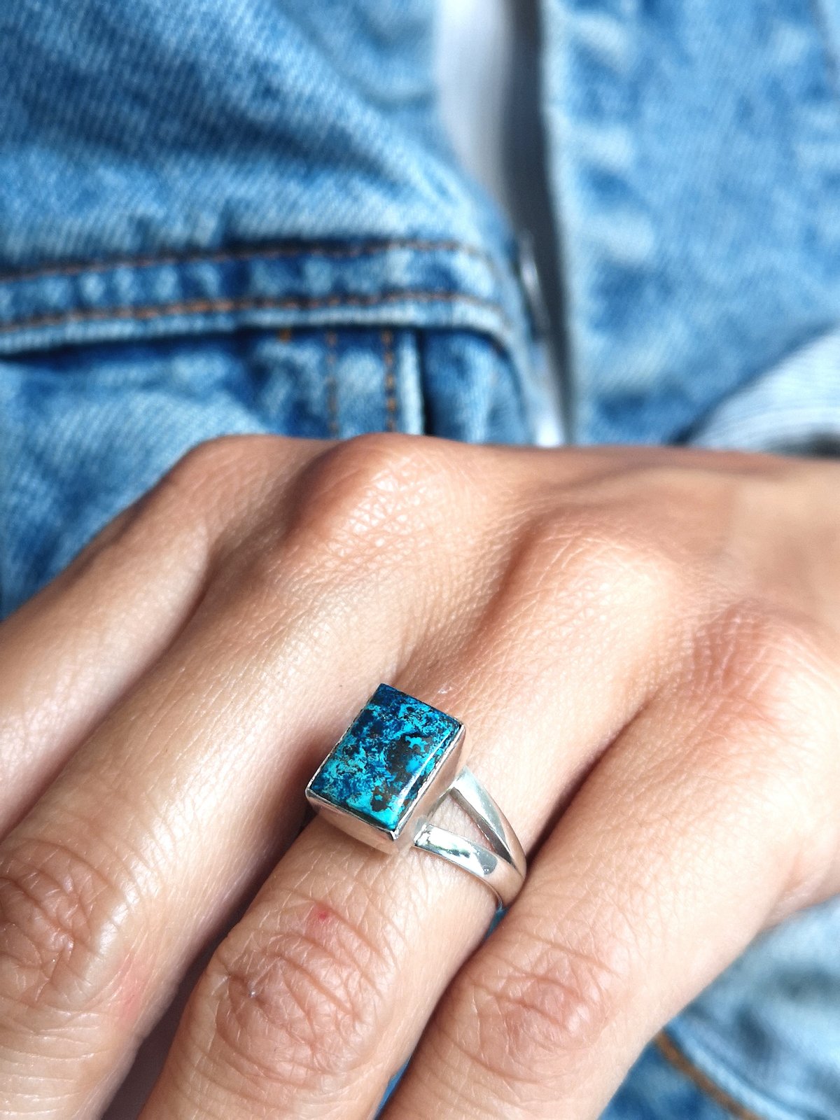 narayan Bague azurite taille 51 r f. 5967