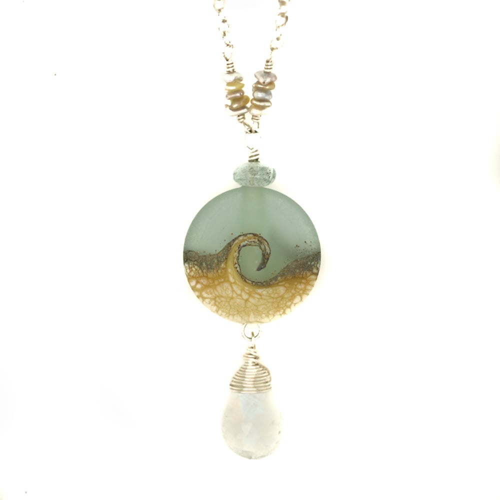 Image of Ocean wave necklace sterling silver