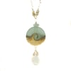 Ocean wave necklace sterling silver