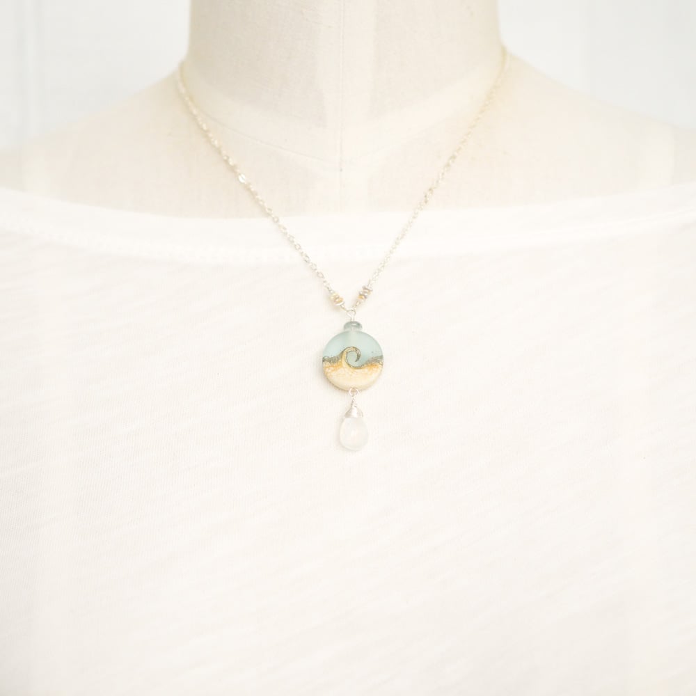 Image of Ocean wave necklace sterling silver